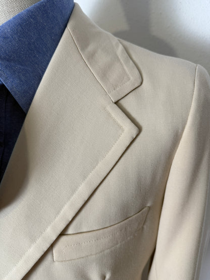 Completo sartoriale anni '70 a zampa in twill color panna - tg. 44/46