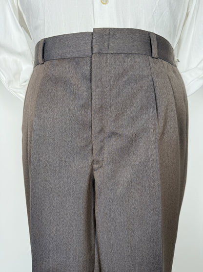 Pantaloni sartoriali anni ‘70 in twill pettinato marrone chiaro (NOS) - tg. 46