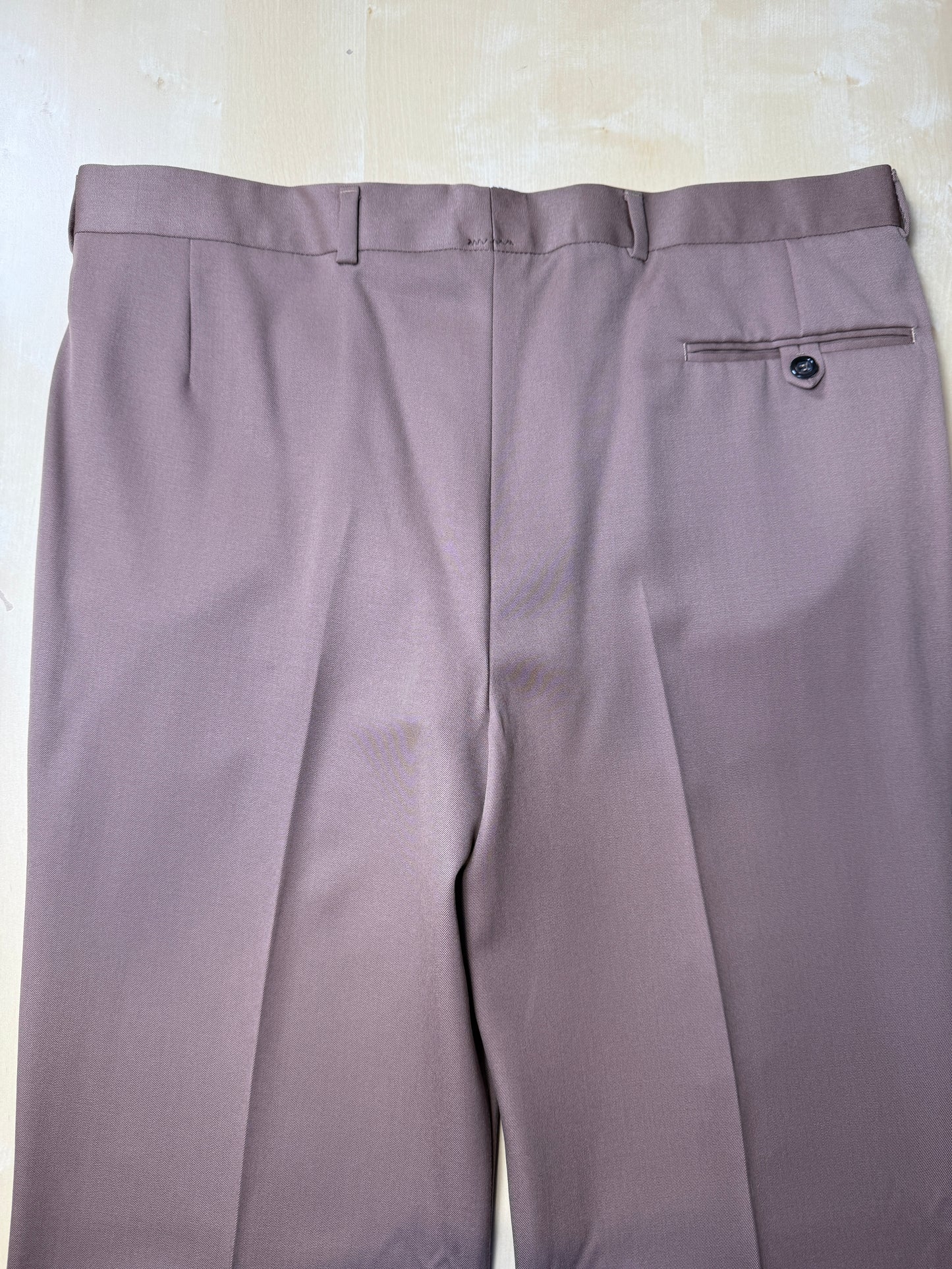 Pantaloni anni ‘70 in twill pettinato color cacao (NOS) - tg. 52