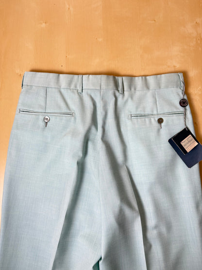 Pantaloni fresco lana turchese anni '80 (NOS) - tg. 48/50