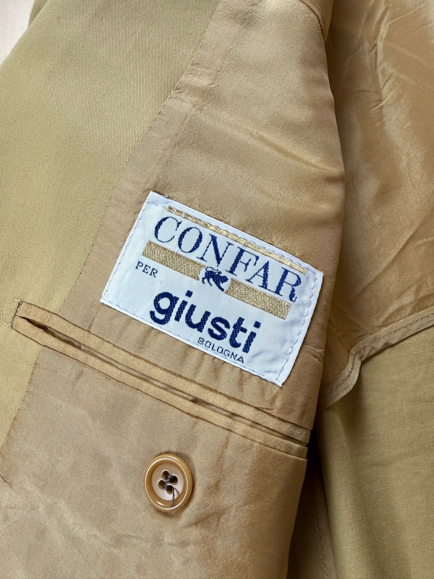 Giacca anni '80 estiva in cotone beige - tg. 48