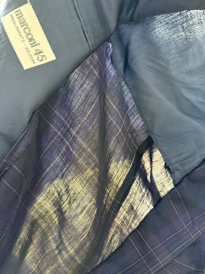 Giacca in lino tartan viola anni '80 - tg. 52