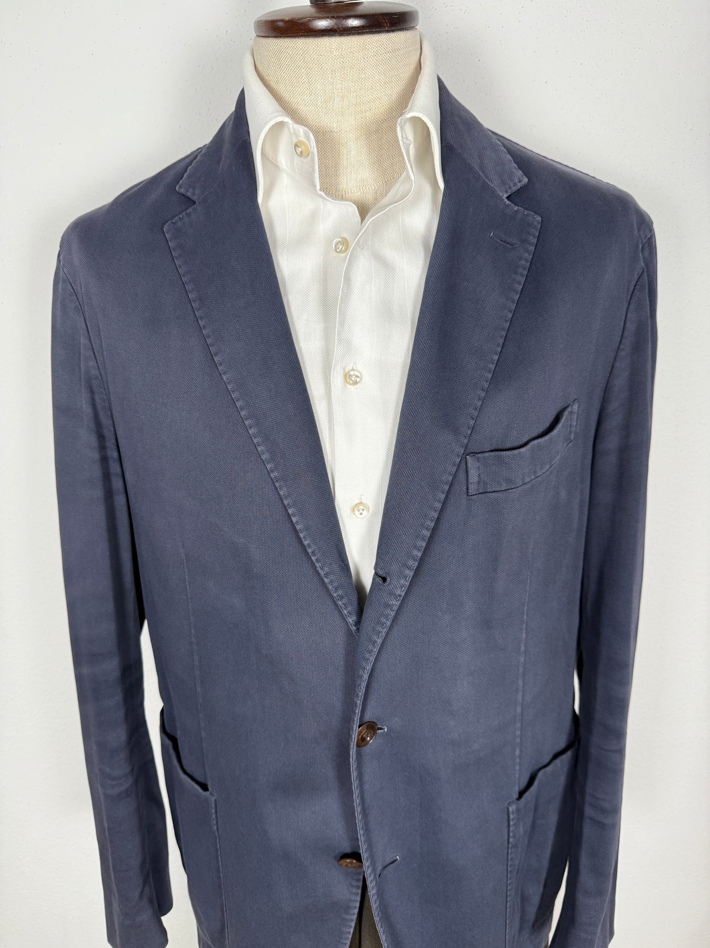 Giacca Boglioli destrutturata in piquet di cotone blu - tg. 54/56