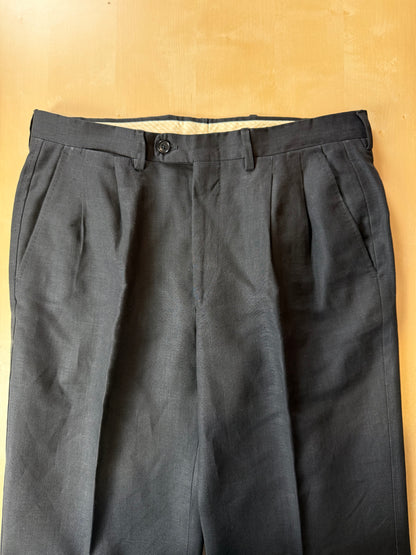 Pantaloni Ermenegildo Zegna anni '80 puro lino nero - tg. 48