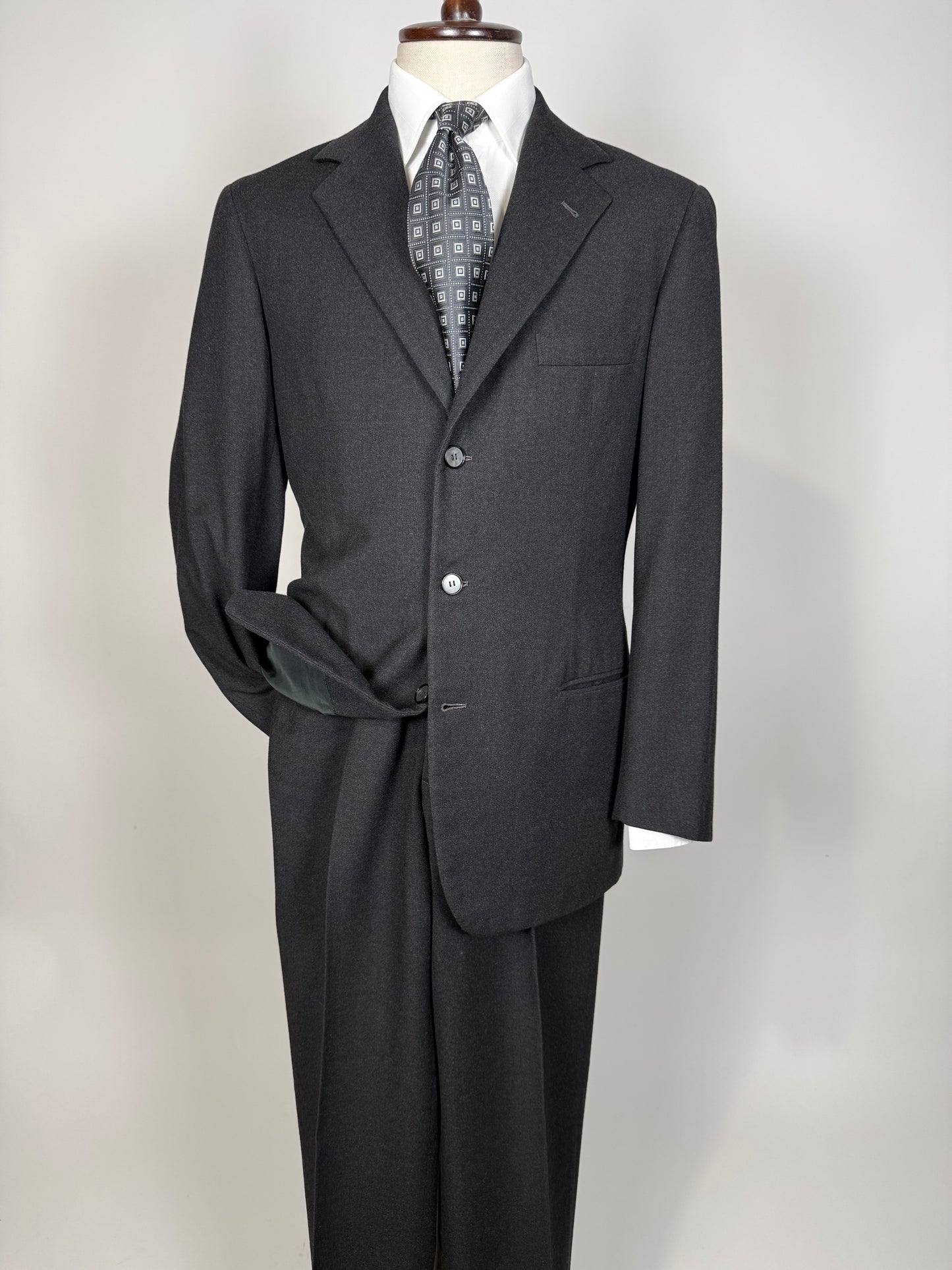 Completo anni ‘50/‘60 flanella antracite - tg. 46