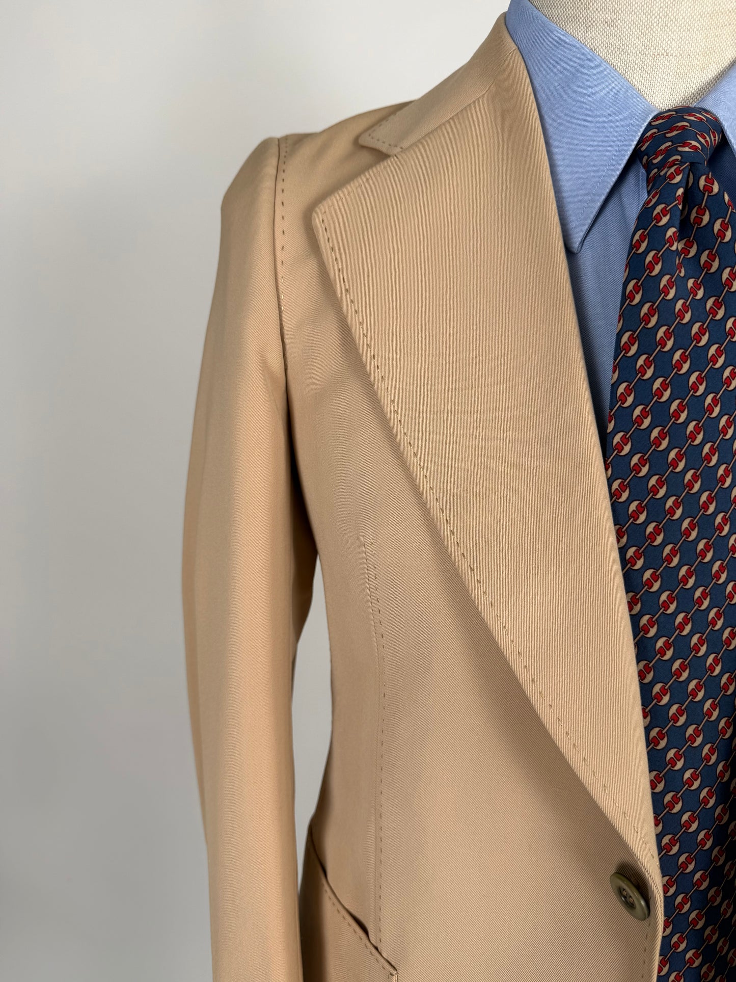 Completo anni ‘70 twill pettinato beige - tg. 42/44