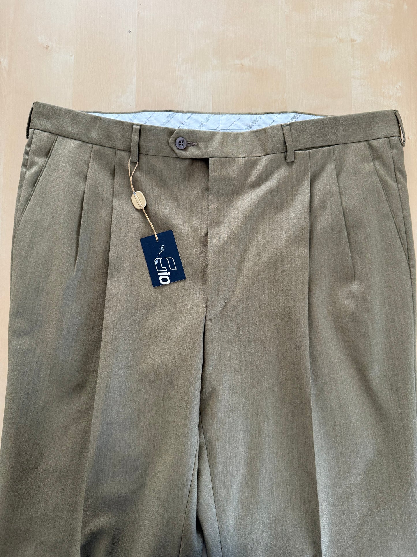 Pantaloni fresco lana verde oliva anni '80 (NOS) - tg. 54/56