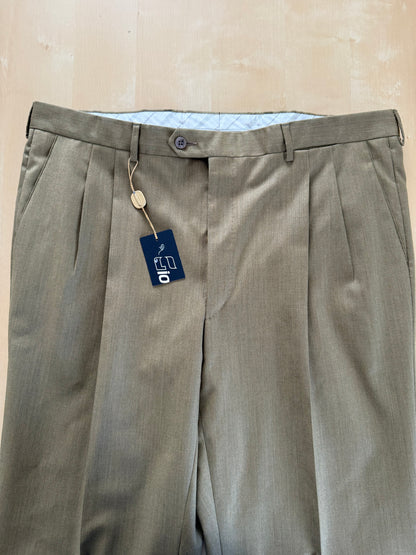 Pantaloni fresco lana verde oliva anni '80 (NOS) - tg. 54/56