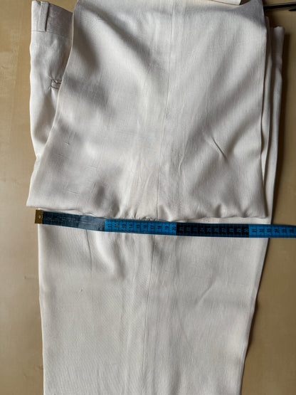 Completo anni '70 su misura in pura seta shantung bianco avorio - tg. 50