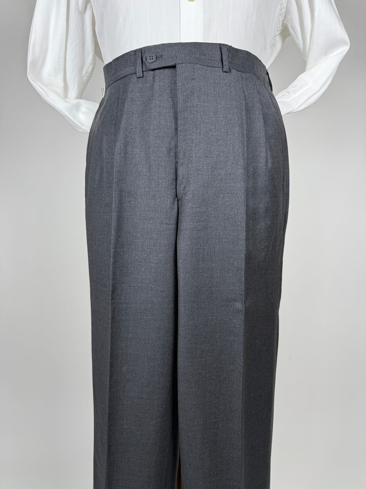 Pantaloni anni '80 flanella pettinata antracite - tg. 48/50