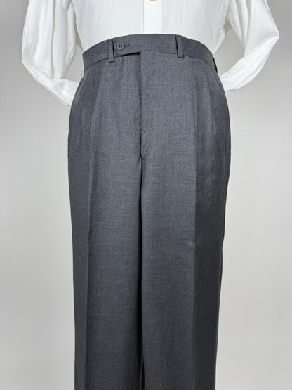 Pantaloni anni '80 flanella pettinata antracite - tg. 48/50