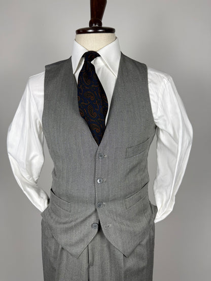 Completo 3 pezzi anni '70 herrigbone grigio - tg. 44