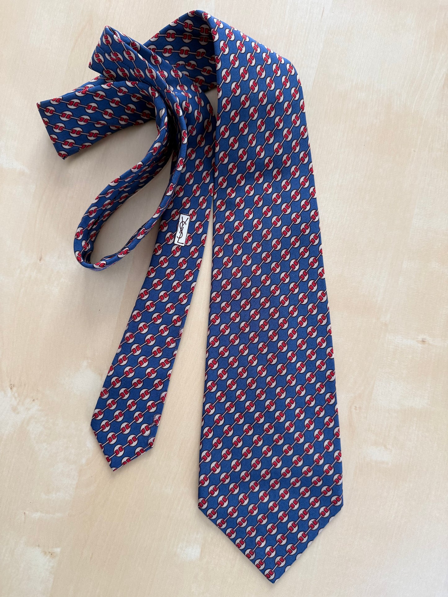 Cravatta Yves Saint Laurent anni ‘70 fantasia diagonale