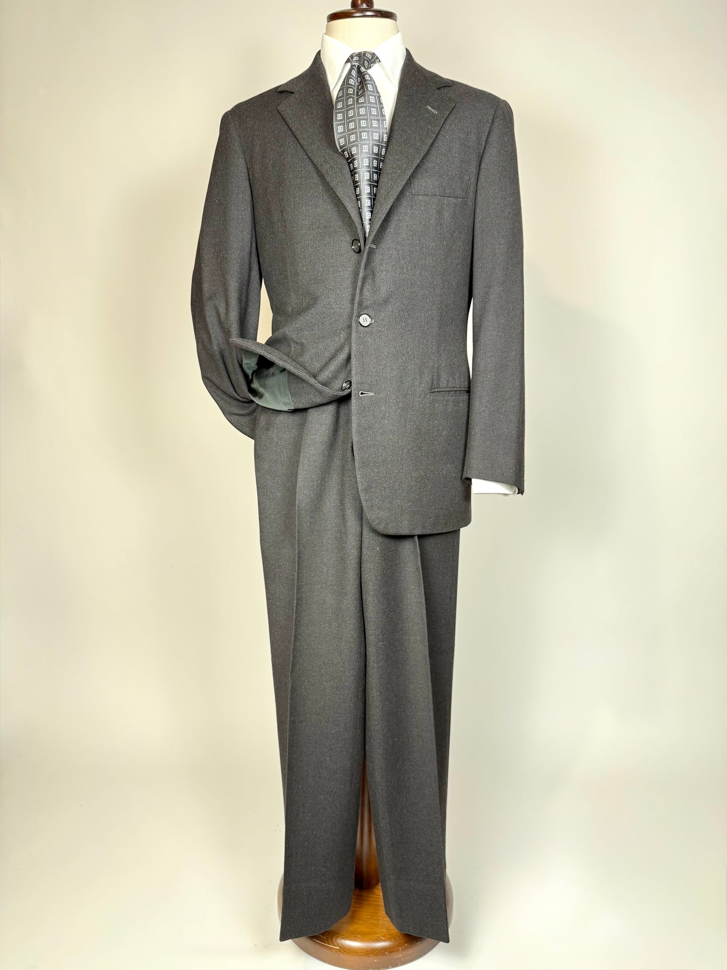 Completo anni ‘50/‘60 flanella antracite - tg. 46