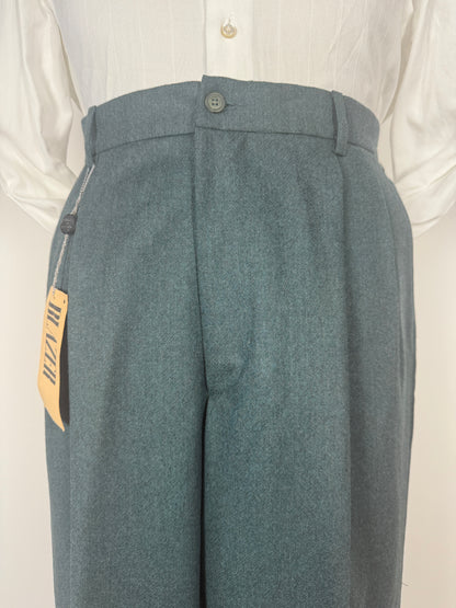 Pantaloni anni ‘80 in flanella verde pino (NOS) - tg. 52