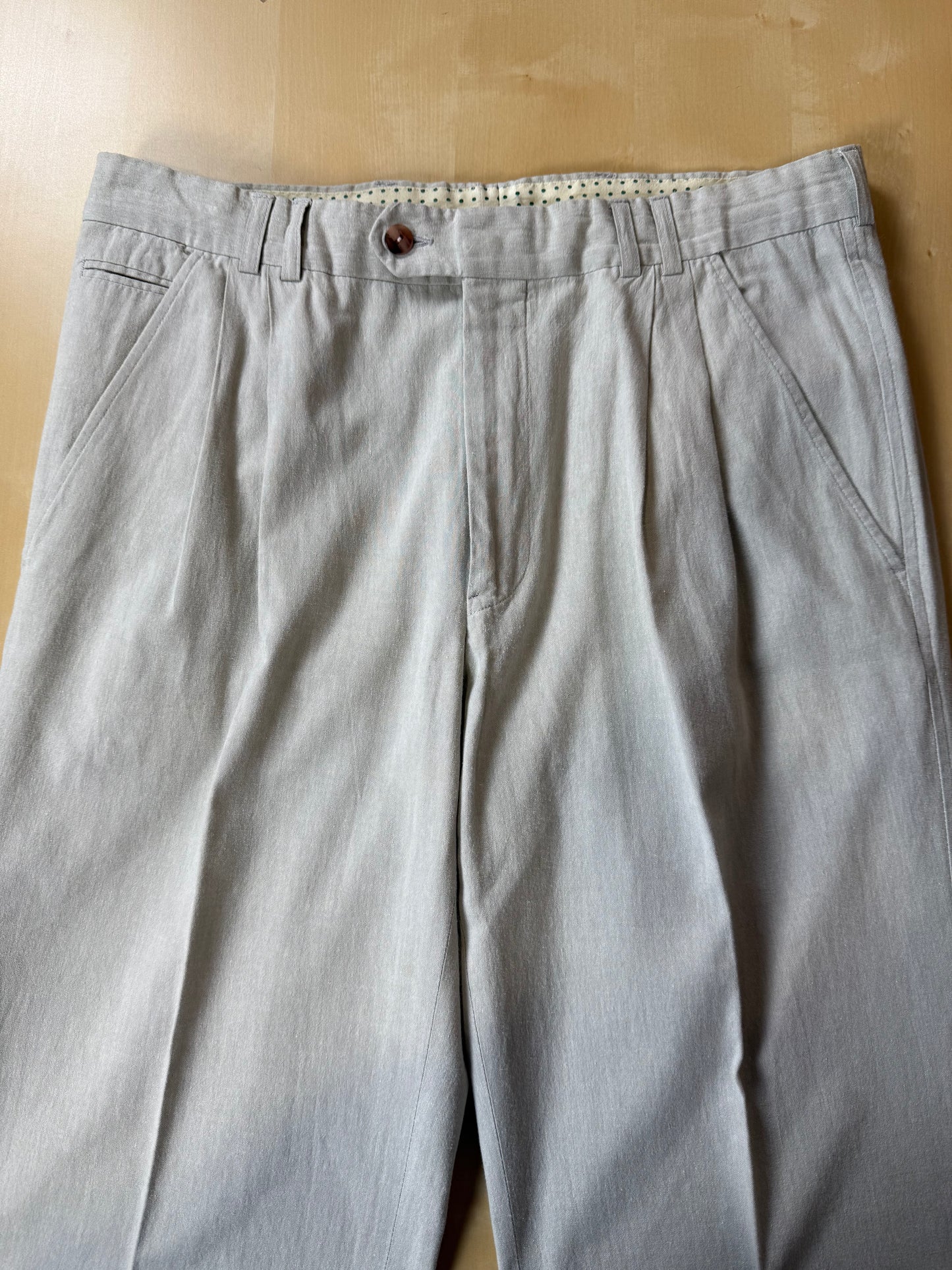 Pantaloni in misto lino anni ‘80 color avorio - tg. 50