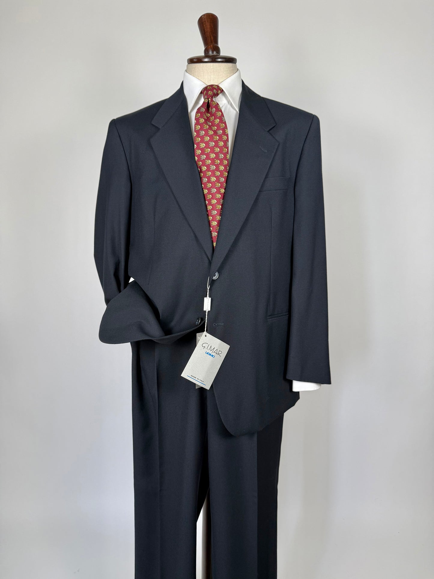 Completo fresco lana blu anni '80/'90 NOS - tg. 54 drop 3-4