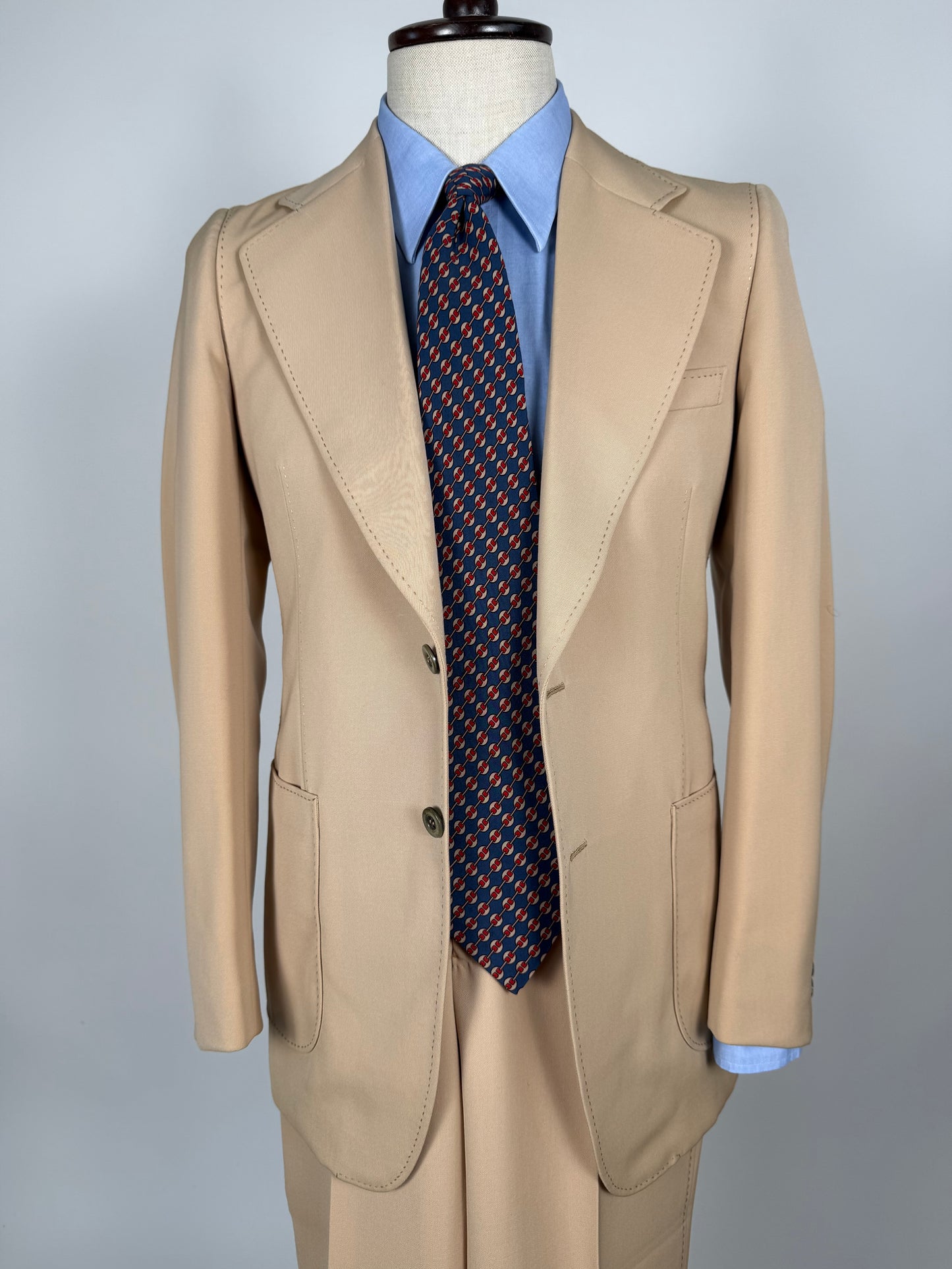 Completo anni ‘70 twill pettinato beige - tg. 42/44