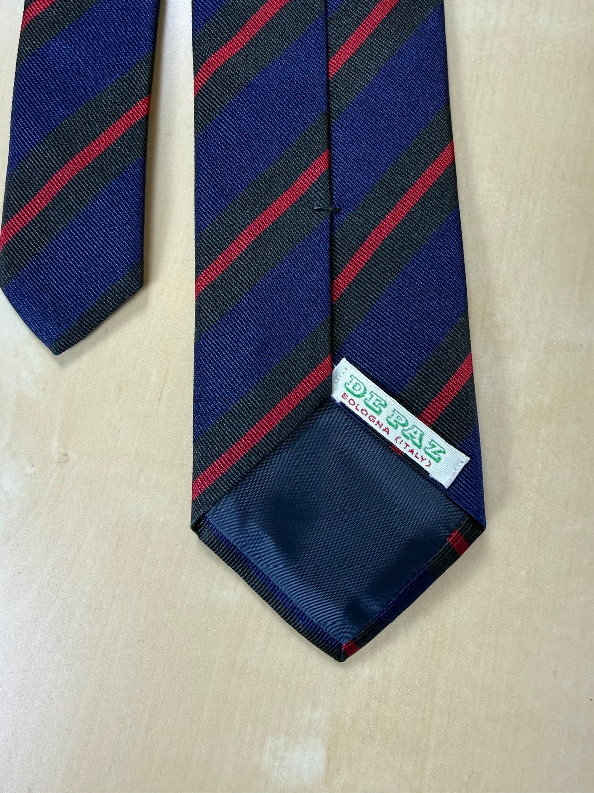 Cravatta De Paz regimental blu verde rosso