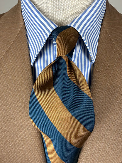 Cravatta Valentino righe blu e marrone