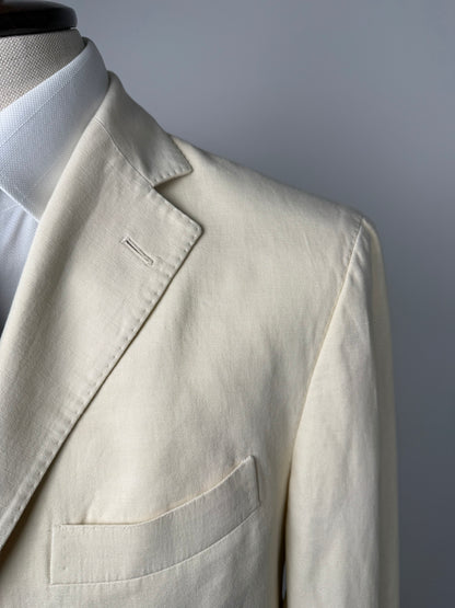 Giacca Lardini bianco panna in cotone e lino - tg. 48