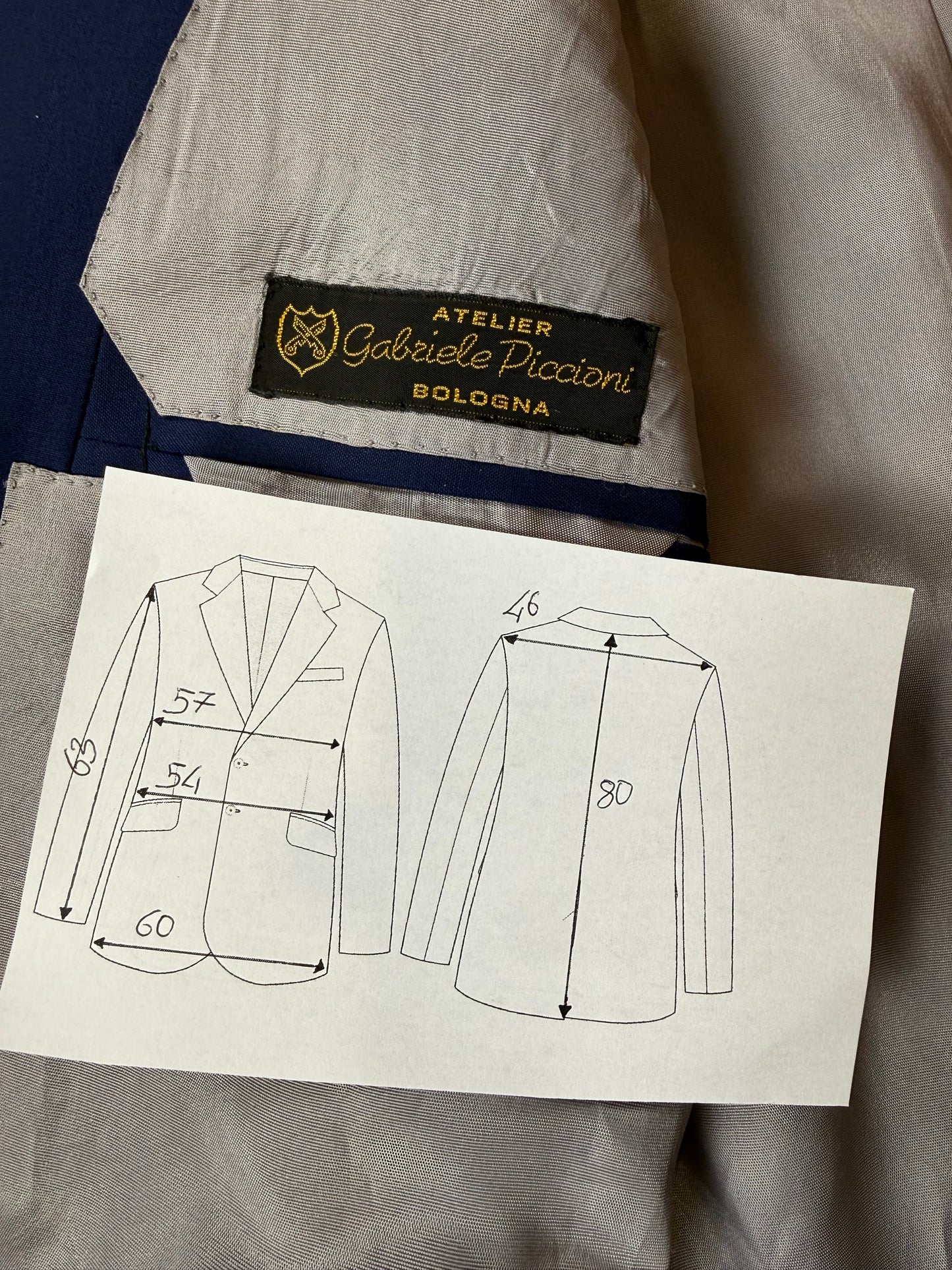 Giacca sartoriale in fresco lana blu - tg. 50/52