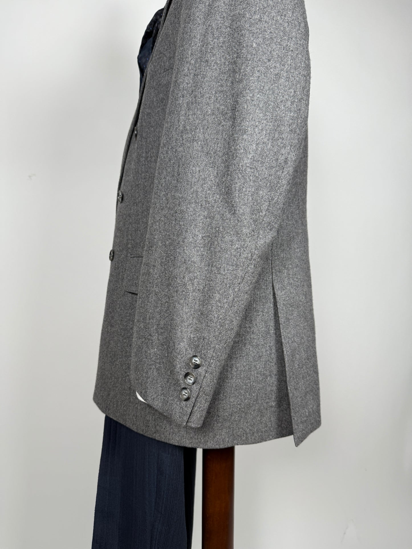 Giacca doppiopetto anni ‘80 flanella grigio medio - tg. 54/56