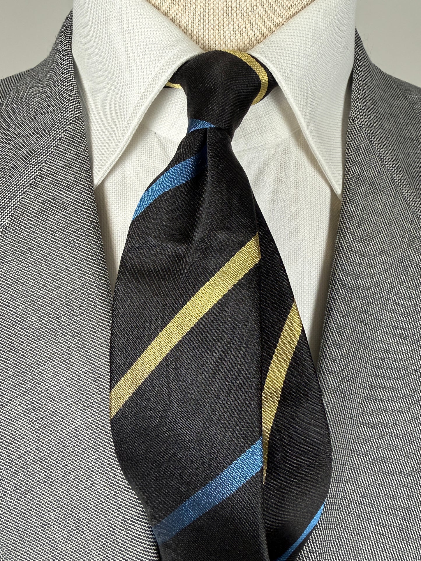 Cravatta regimental navy blu e oro