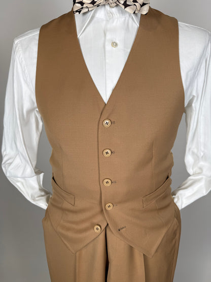 Completo 3 pezzi anni ‘70 twill pettinato beige - tg. 44
