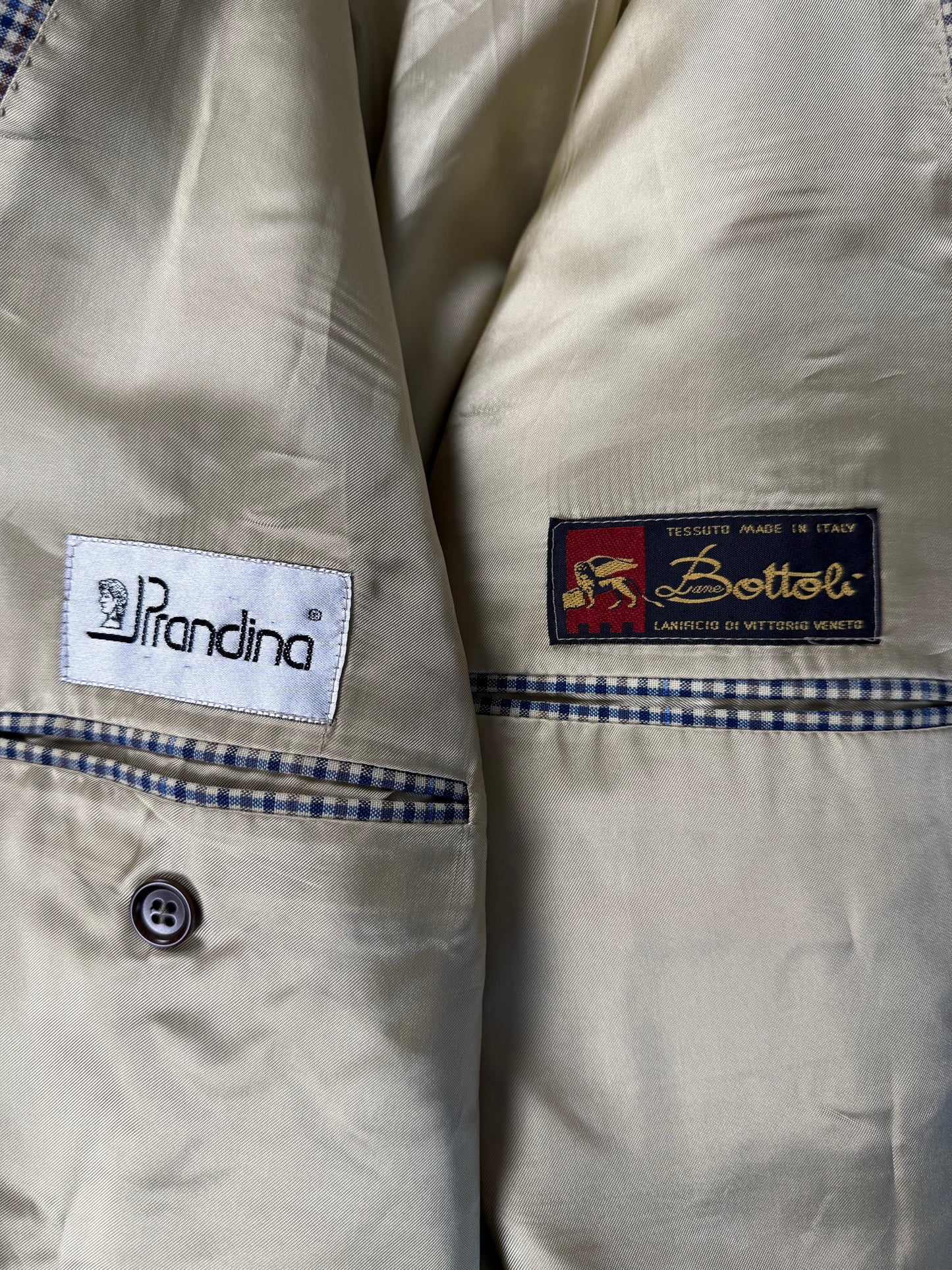Giacca anni '80 fresco lana check - tg. 58/60 lunga