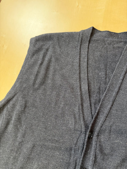 Gilet cardigan antracite in pura lana merino - XL (54-56)