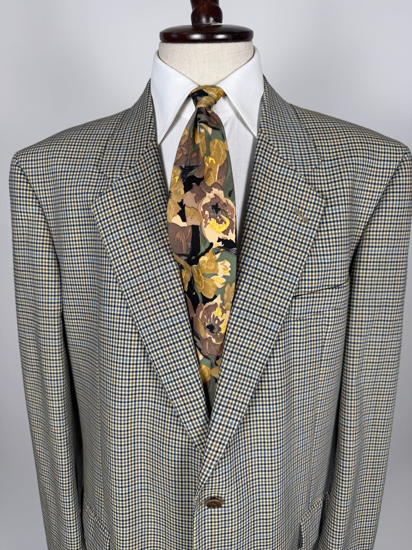 Giacca anni '80 fresco lana check - tg. 58/60 lunga