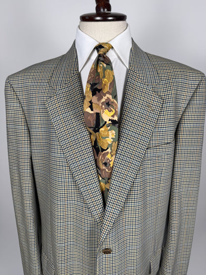 Giacca anni '80 fresco lana check - tg. 58/60 lunga