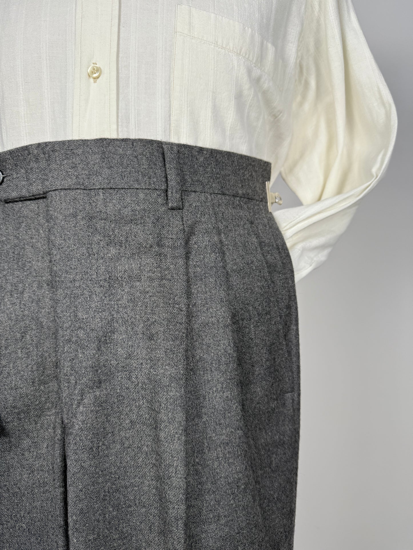 Pantaloni anni ‘80 flanella grigio medio (NOS) - tg. 46