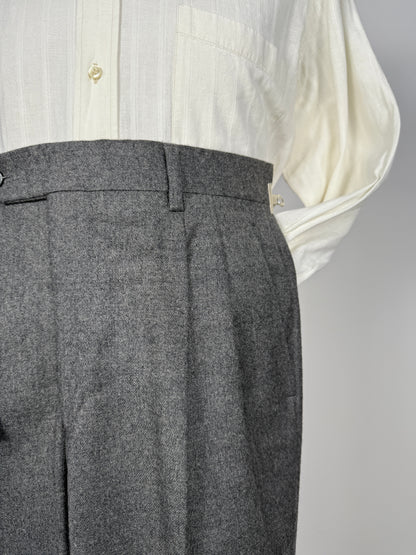 Pantaloni anni ‘80 flanella grigio medio (NOS) - tg. 46