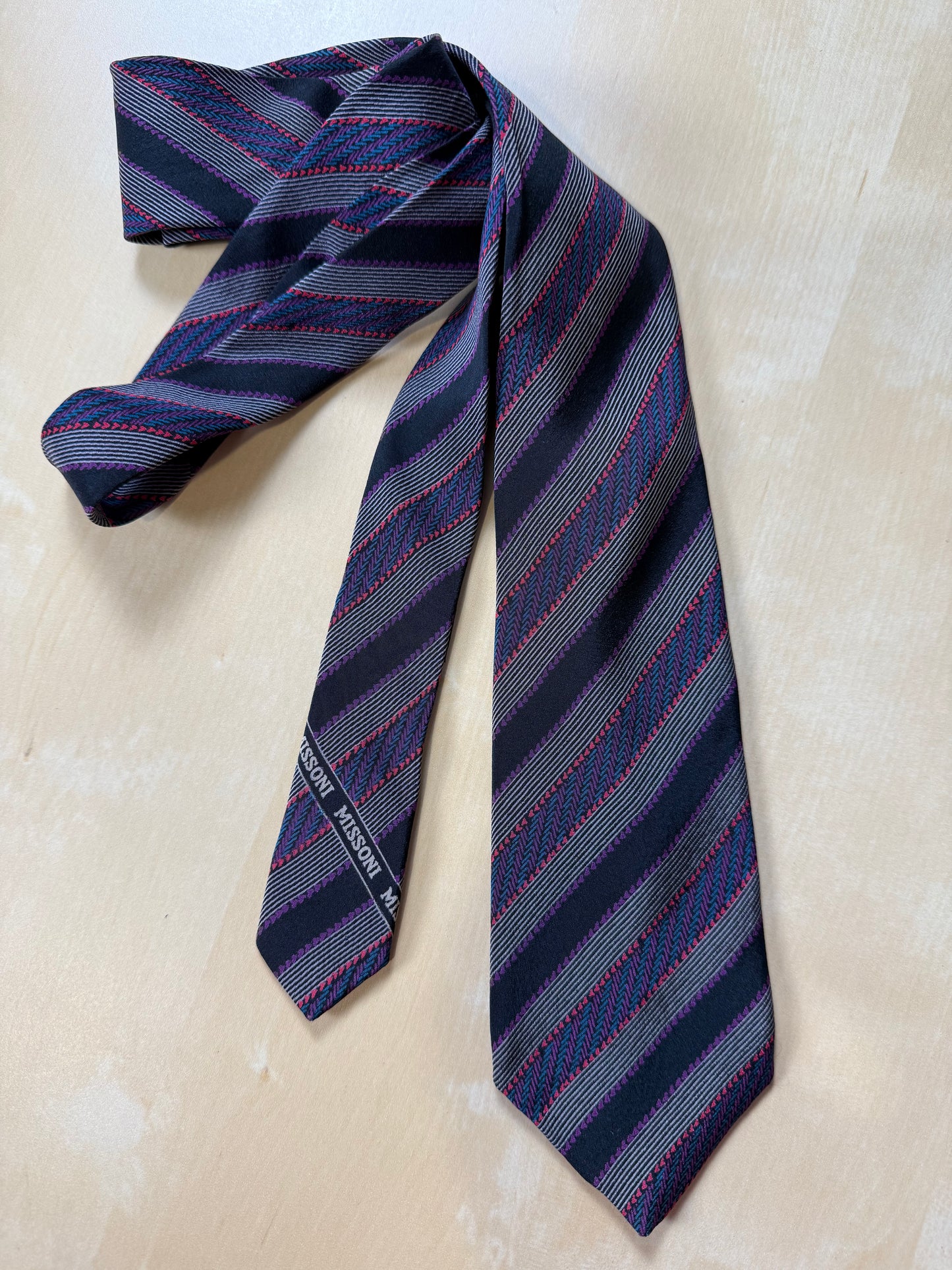 Cravatta Missoni regimental vintage