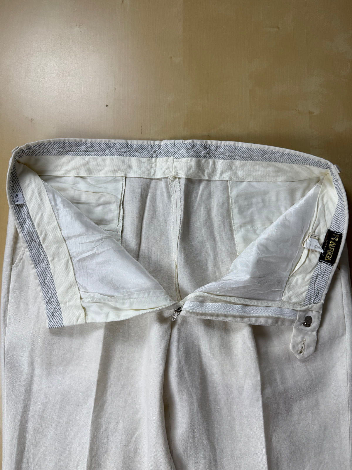 Pantaloni in lino bianco anni '70/'80 - tg. 48/50