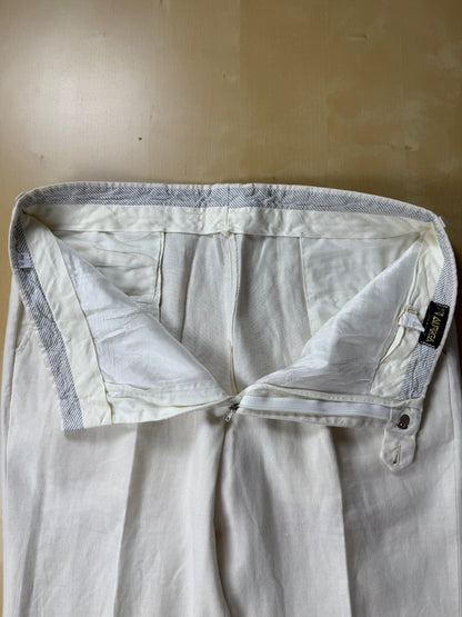 Pantaloni in lino bianco anni '70/'80 - tg. 48/50