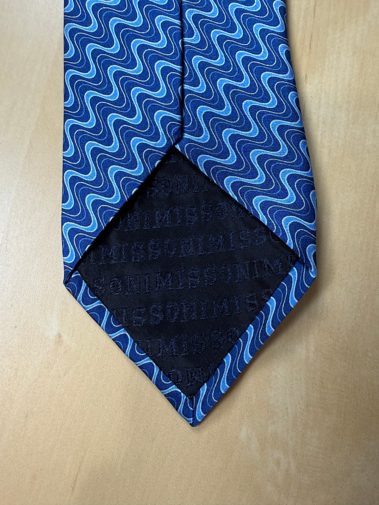 Cravatta Missoni blu fantasia onde