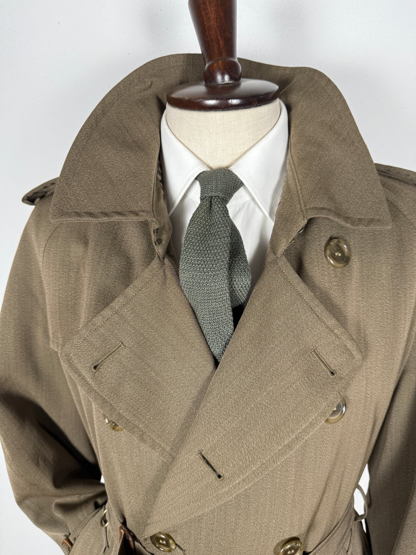 Trench Burberrys anni ‘80 in covert 100% lana - tg. 50-52