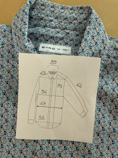 Camicia Etro fantasia geometrica - S/M collo 39