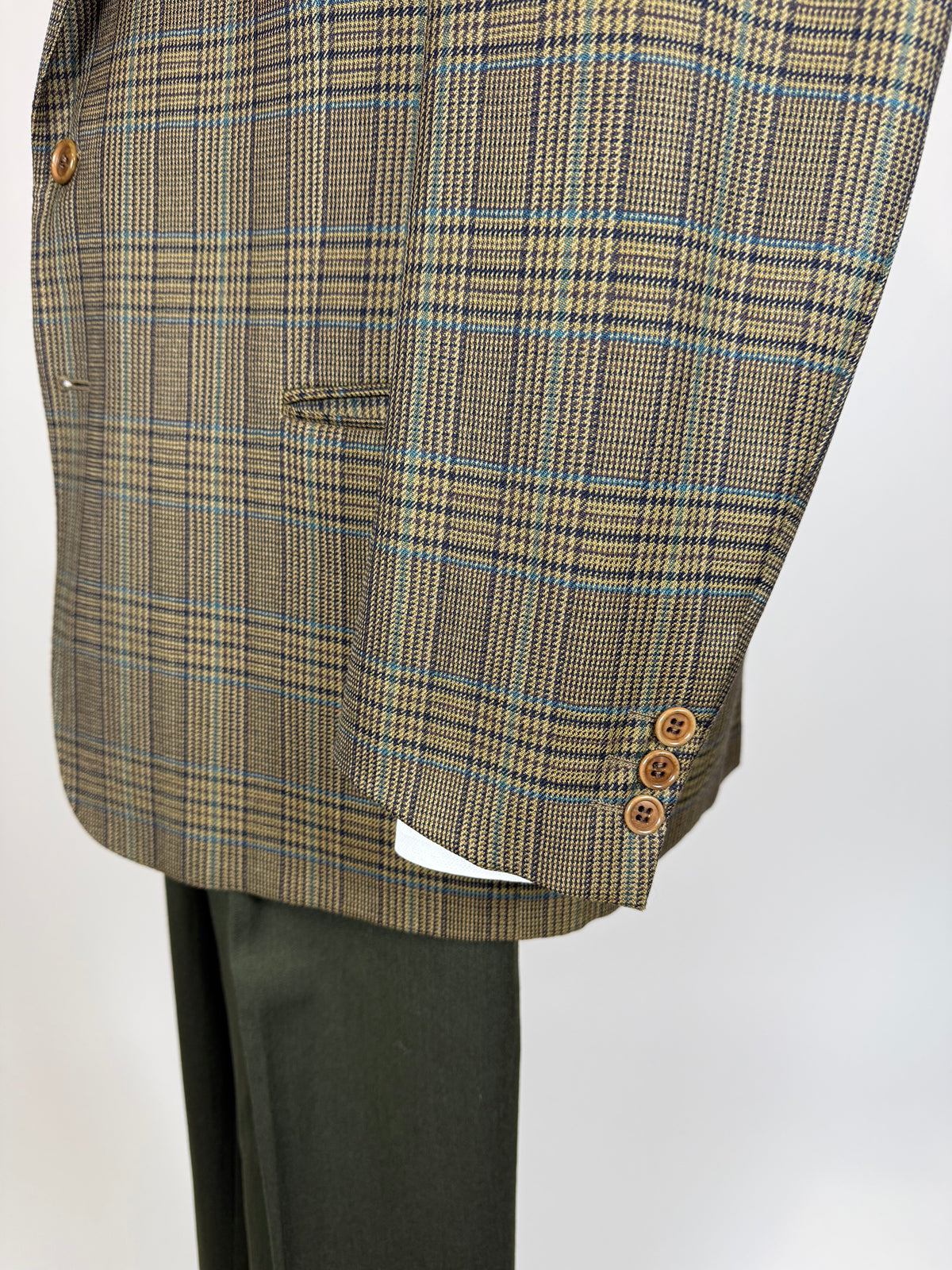 Giacca Valentino anni '80 principe di Galles verde - tg. 52
