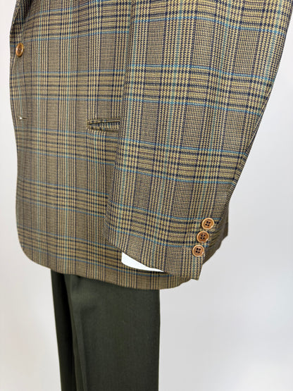 Giacca Valentino anni '80 principe di Galles verde - tg. 52