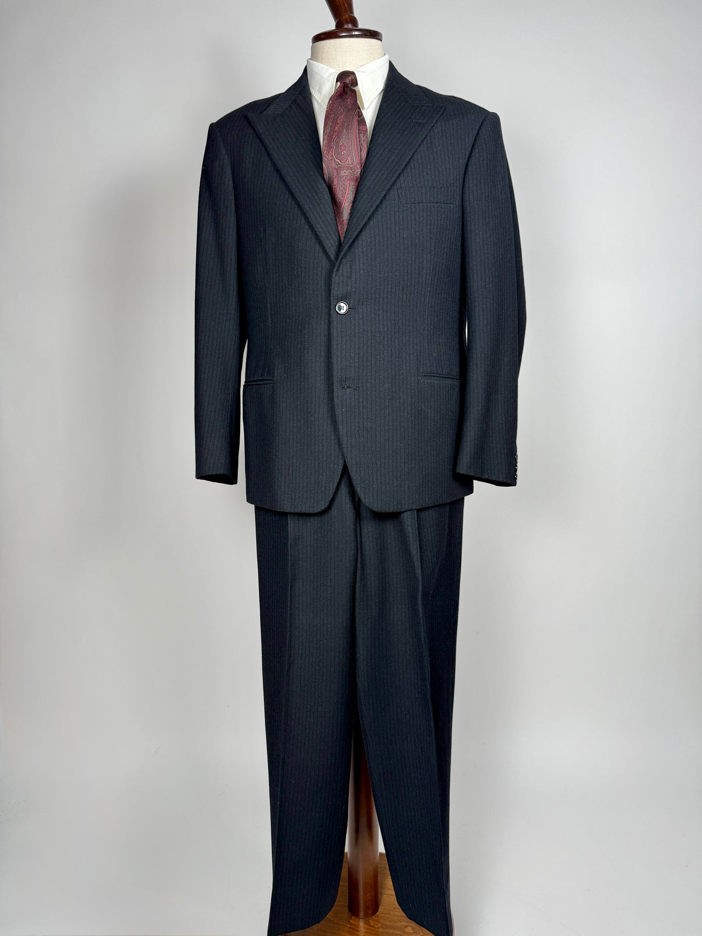 Completo sartoriale anni ‘50/‘60 monopetto revers a lancia - tg. 50 corta