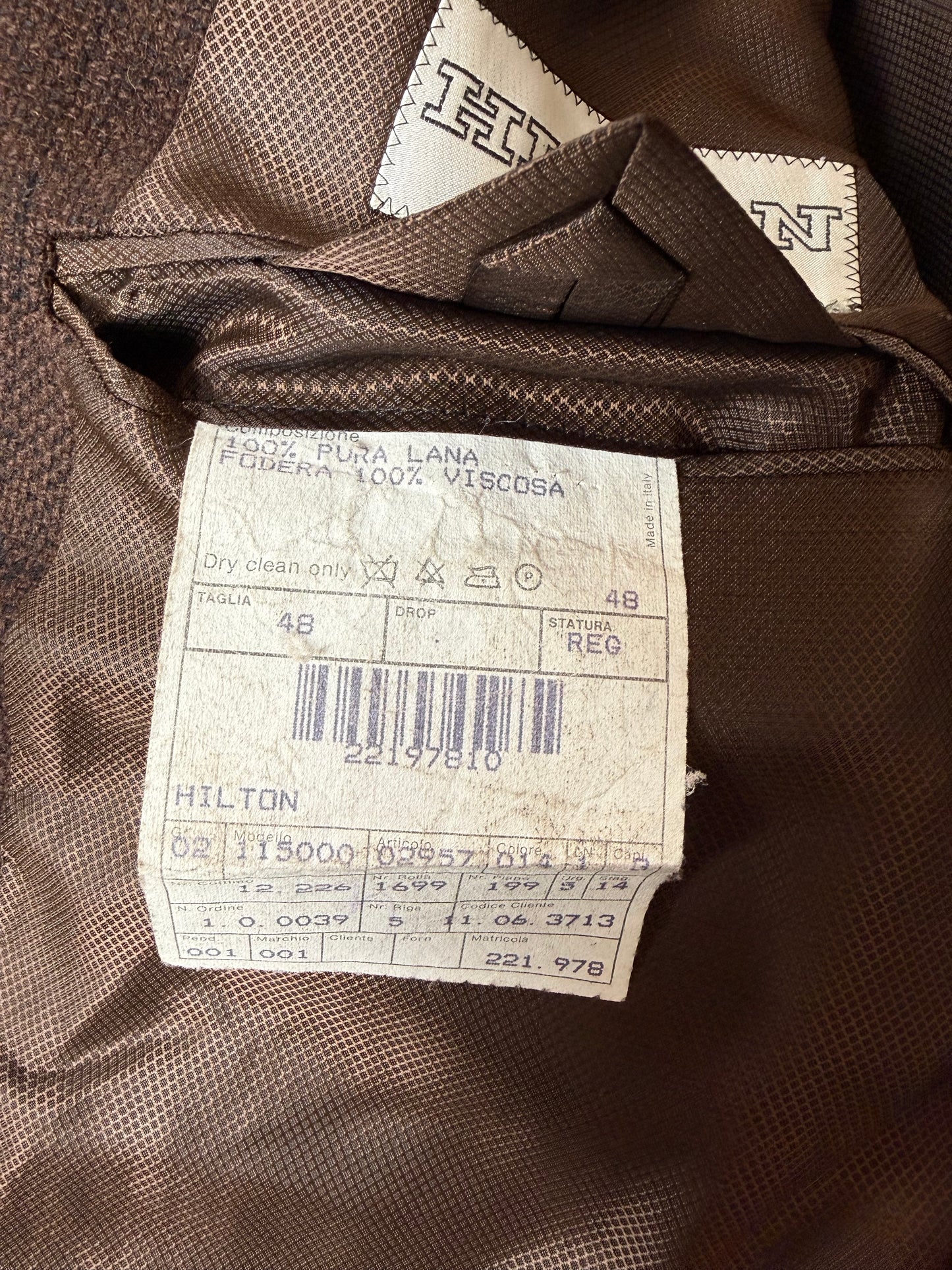 Giacca Hilton anni ‘80 marrone mélange finestrato - tg. 48