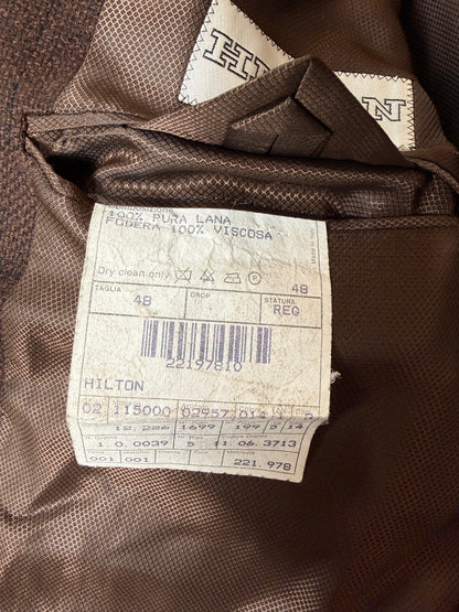 Giacca Hilton anni ‘80 marrone mélange finestrato - tg. 48