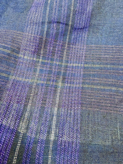 Giacca in lino tartan viola anni '80 - tg. 52