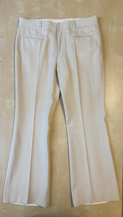 Completo sartoriale anni '70 a zampa in twill color panna - tg. 44/46