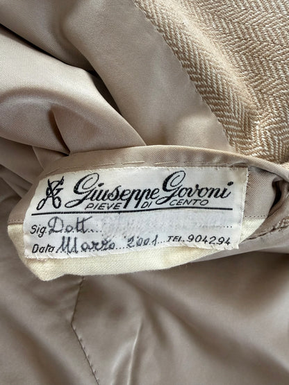 Giacca sartoriale herringbone lana e cashmere beige - tg. 54/56