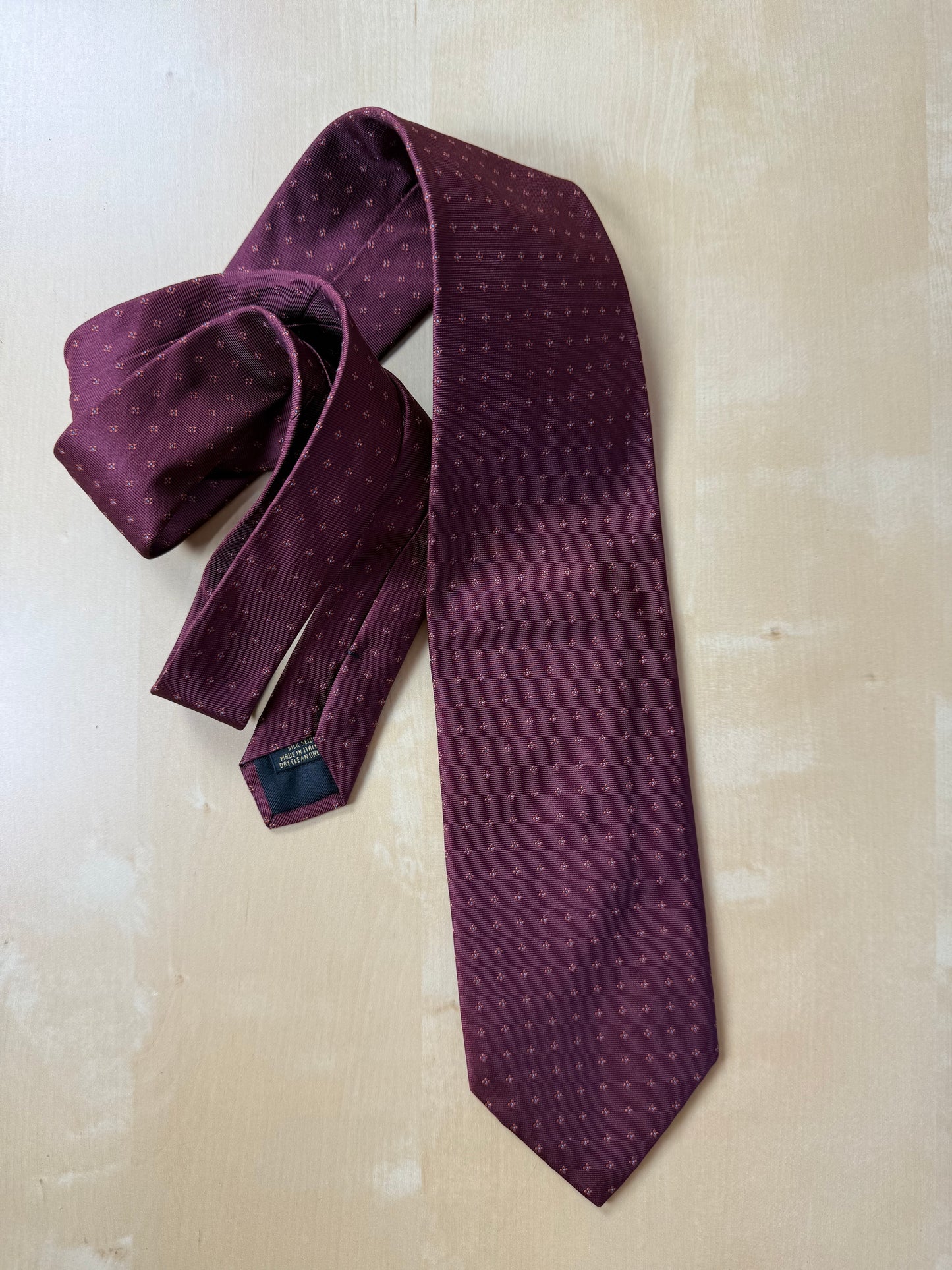 Cravatta bordeaux micro fantasia